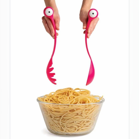 OTOTO Spaghetti Pasta Server Monster Eyes Kitchen Pasta Alien Pink - Picture 2 of 3